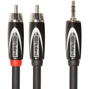 Roland Cable Black Series 1/8"mm TRS - Dual RCA 1.5m
