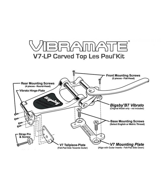 Vibramate V7 Carved Top Les Paul Chrome