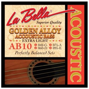 La Bella AB10 Golden Alloy Acoustic Bass Extra Light 040-095