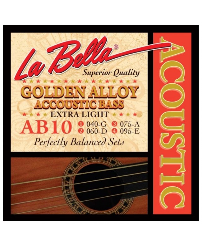 Χορδες  - La Bella Golden Alloy Acoustic Bass Extra Light 040-095 Σετ 4 χορδές ακουστικού μπάσου PRODUCTS FROM XML