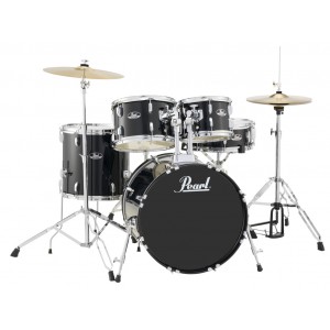 Pearl Pearl RS505C Roadshow Jet Black Drumset & 4 pcs Stands & 2 pcs Sabian Cymbals