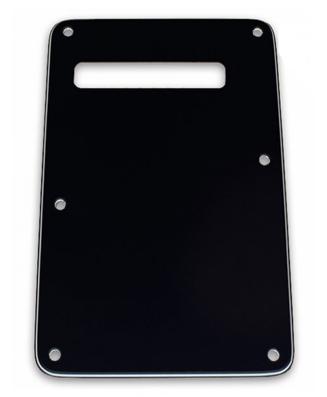 All Parts Stratocaster Tremolo Plate Large Slot Black 3-Ply  MISCELLANEOUS PICKGUARD
