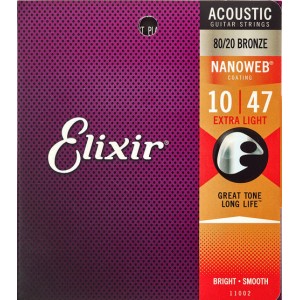 Elixir Acoustic 80/20 Bronze Nano Extra Light 010-47