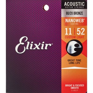 Elixir Acoustic 80/20 Bronze Nano Custom Light 011-52