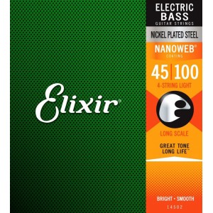 Elixir Electric Bass Nanoweb 4-String Light, Long Scale 045-100