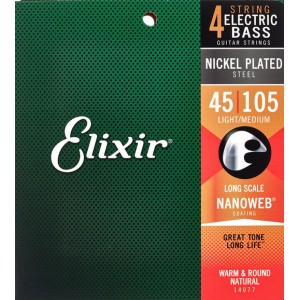 Elixir Electric Bass Nanoweb 4-String Light/Medium, Long Scale 045-105