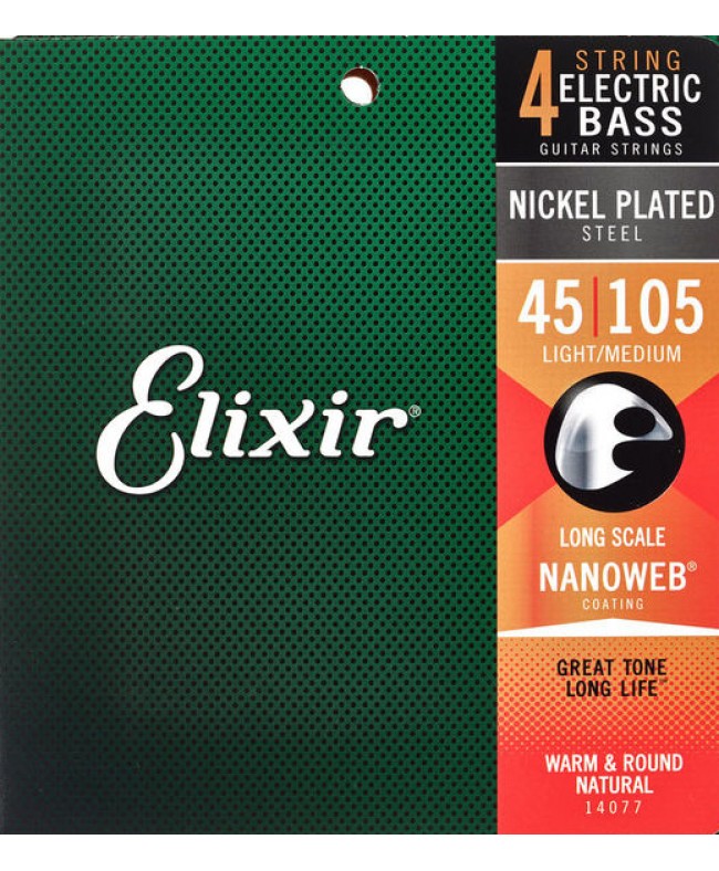 Elixir Electric Bass Nanoweb 4-String Light/Medium, Long Scale 045-105 ΗΛΕΚΤΡΙΚΟ ΜΠΑΣΟ