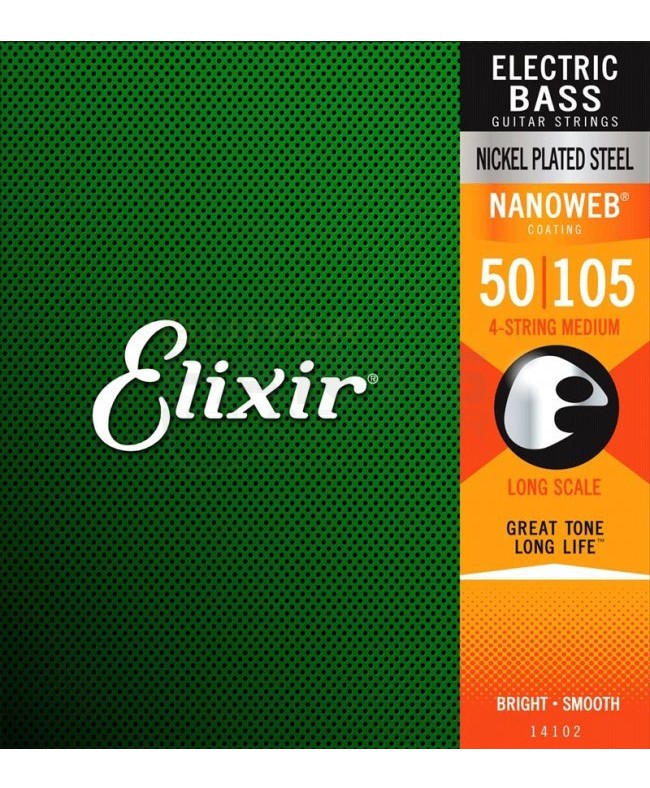 Χορδες  - Elixir Bass Nanoweb 4-String Medium 050-105 ΗΛΕΚΤΡΙΚΟ ΜΠΑΣΟ