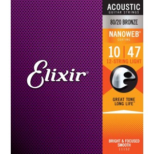 Elixir Nanoweb Light 80/20 Bronze 12 Str. Acoustic
