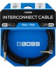 Boss Cable 1/4" TRS Straight - 1/4 TRS Angle 6m INSTRUMENT