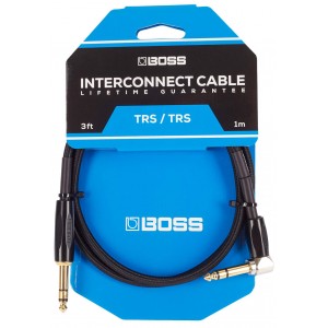 Boss Cable 1/4" TRS Straight - 1/4 TRS Angle 1m