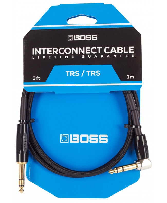 Boss Cable 1/4" TRS Straight - 1/4 TRS Angle 1m ΟΡΓΑΝΟΥ