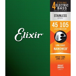 Elixir Bass Nanoweb Stainless Steel 4-String Light/Medium Long Scale 045-105